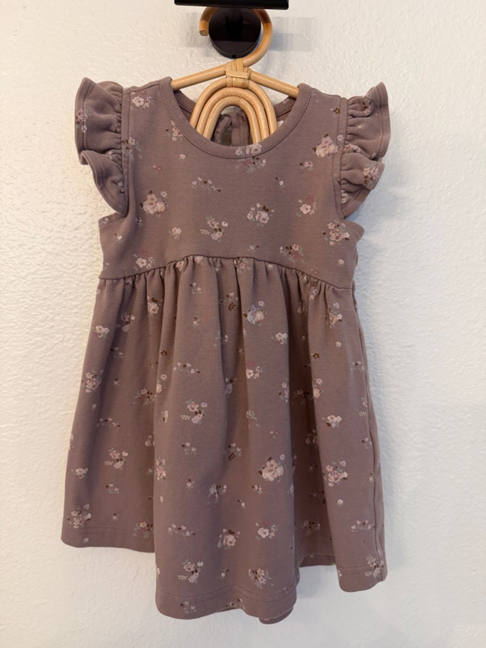Jamie Kay Toddler Girl Floral Ruffle Sleeve Dress - Dusty Mauve